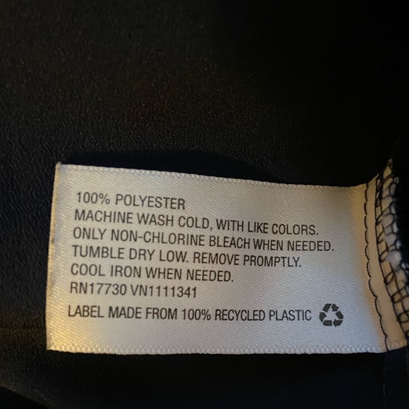 Merona Navy Blue Button Down Long Sleeve Blouse, L - Picture 4 of 4